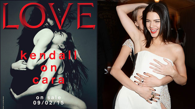 Kendall Jenner Straddles Cara Delevingne for 'Love' Magazine Cover